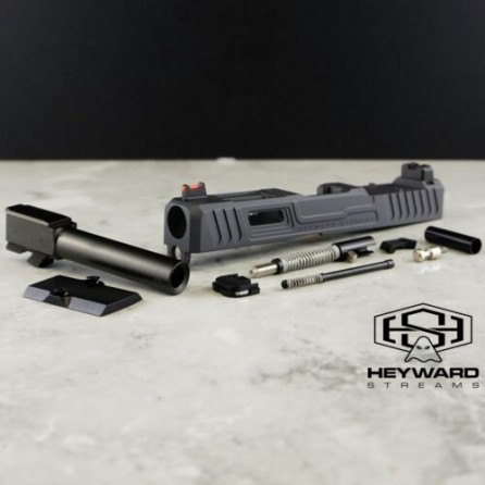 Complete HS-B00 Slide for Glock 19 Gen 3 Sniper Gray Cerakote Finish RMR cut HS Black DLC barrel