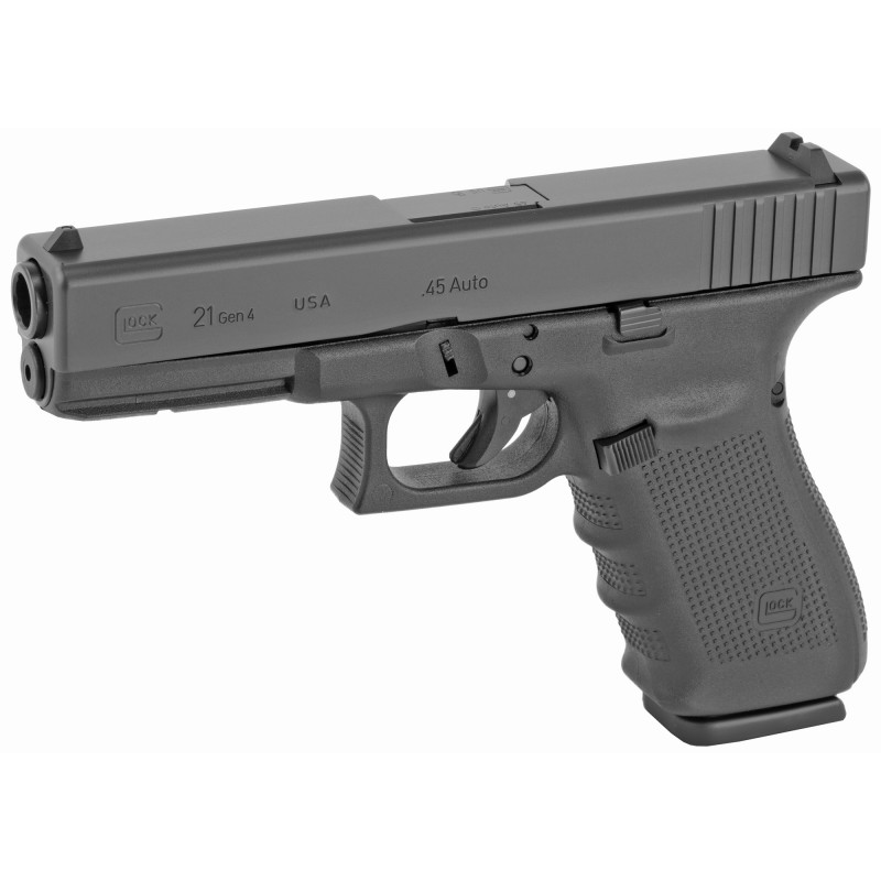 Glock 21 Gen 4, Striker Fired, Semi-automatic, 45 ACP, 4.61" Barrel, Matte Black Finish, 10 Rounds, 3 Magazines