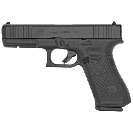 Glock 17 Gen 5, Striker Fired, 9mm, 4.49" Marksman Barrel, Matte Black Finish, 17 Rounds, 3 Magazines