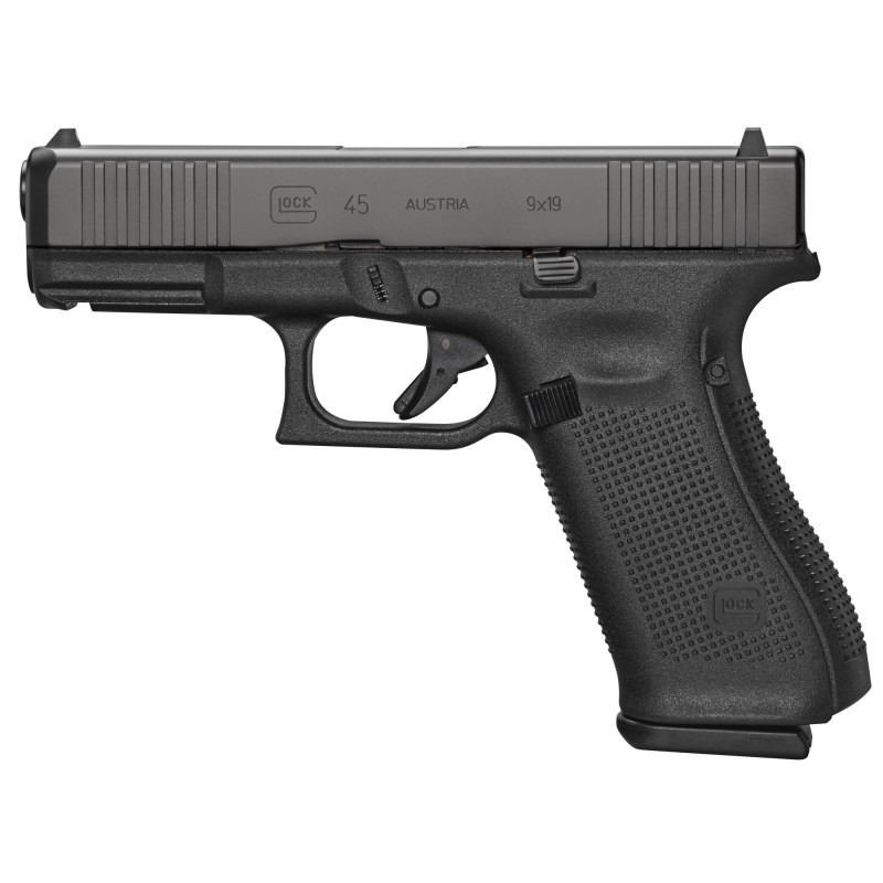 Glock 45, Striker Fired, Semi-automatic, 9mm, 4.02" Glock Marksman Barrel, Matte Black Finish, 10 Rounds, 3 Magazines