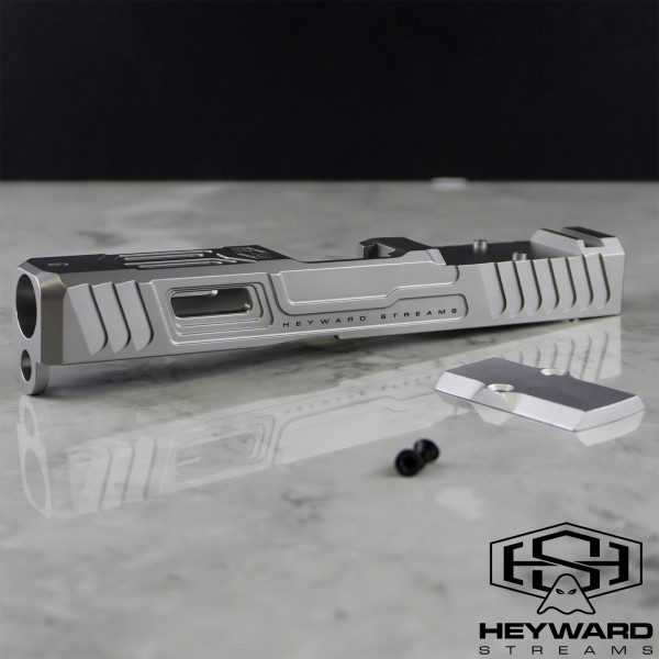 HS-B00 pro Slide for Glock 19 Gen 3 Raw Stainless Steel Finish, RMR cut 9mm