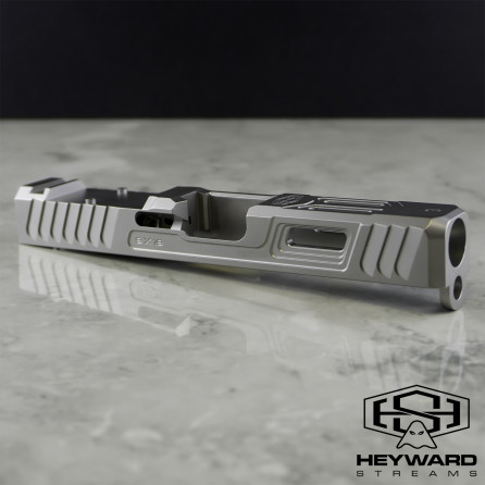 HS-B00 pro Slide for Glock 19 Gen 3 Raw Stainless Steel Finish, RMR cut 9mm