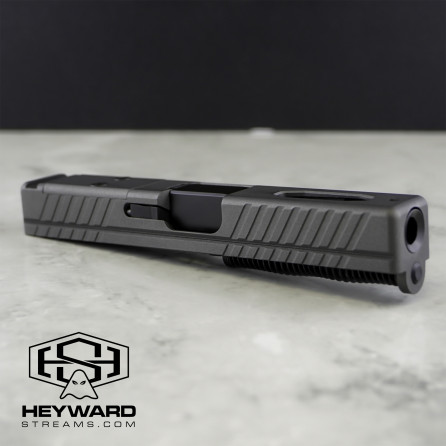 Live Free Armory Complete Top Ported Slide Assembly for Glock 19 Gen 3, Model style: Combat, Tungsten Gray, RMR Optic cut, 9mm