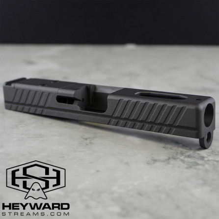 Live Free Armory Stripped Top Ported Slide for Glock 19 Gen 3, Model style: Combat, Tungsten Gray, RMR Optic cut, 9mm