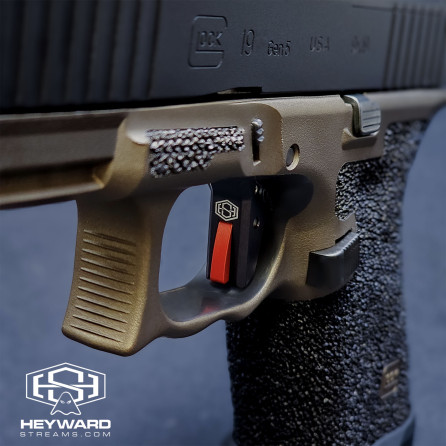 Custom Glock 19 Gen 5 with Upgrades Stippling, FDE Cerakote and Performance Trigger 3.5lb