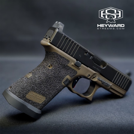 Custom Glock 19 Gen 5 with Upgrades Stippling, FDE Cerakote and Performance Trigger 3.5lb