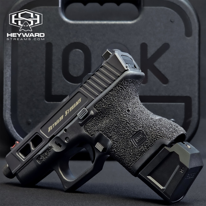 Custom Glock 26 Hand-Stippling, Armor Black Cerakote Hs-J02