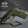 Custom Glock 43, Ultra-Compact, Full Hand-Made Stippled, Od Green Cerakote, 9mm