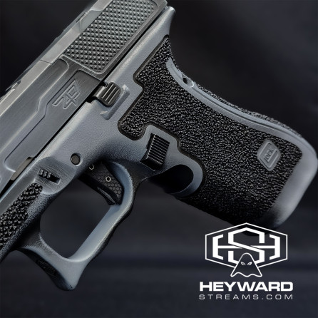 Custom Glock 17 Gen 5 Hand-Made Stippled, Grey Battleworn Cerakote, 9MM