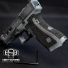 Custom Glock 17 Gen 5 Hand-Made Stippled, Grey Battleworn Cerakote, 9MM