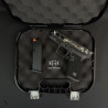 Custom Glock 43x, Ultra-Conceal 9mm, Burnt Bronze Multi-cam Cerakote, Hand-Stippling