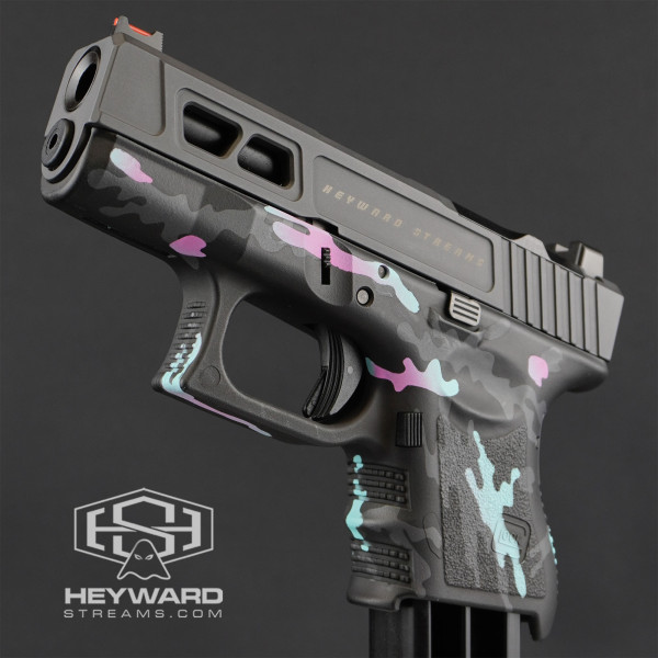 Custom Glock 26 Gen 3 Pistol, HS-J02 Style, Miami Vice Multicam, 9mm