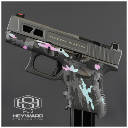 Custom Glock 26 Gen 3 Pistol, HS-J02 Style, Miami Vice Multicam, 9mm