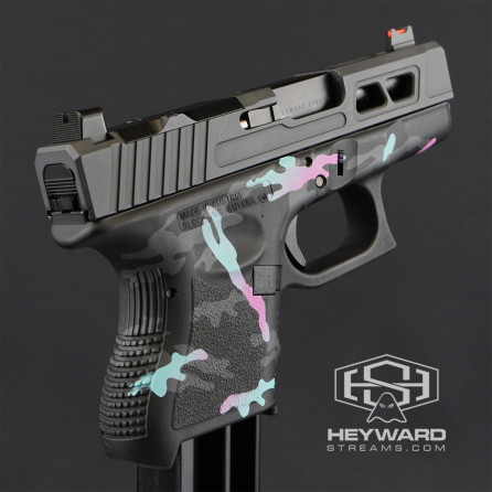 Custom Glock 26 Gen 3 Pistol, HS-J02 Style, Miami Vice Multicam, 9mm