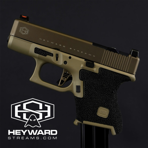 Custom Glock 26 Gen 3 Pistol, Flat Dark Earth, stippled, 9mm