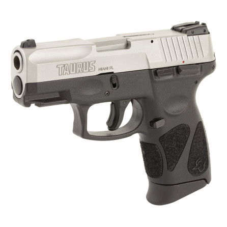 Taurus USA, G2C, Semi-automatic, Compact , 9MM, 3.2" Barrel, Silver Slide, Polymer Frame, Manual Thumb Safety