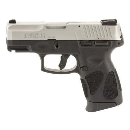 Taurus USA, G2C, Semi-automatic, Compact , 9MM, 3.2" Barrel, Silver Slide, Polymer Frame, Manual Thumb Safety