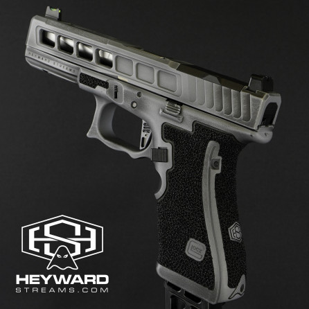 Customized Glock 17 Gen 4, Semi-automatic, Zaffiri Precision ZPS. 3 Upper, Grey Battle Worn Finish, 9mm