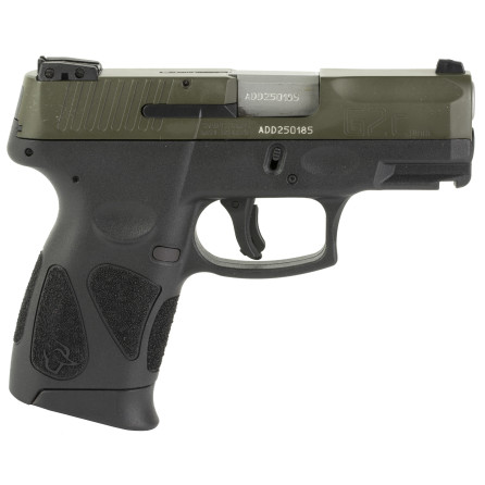 Taurus USA, G2C, Semi-automatic, Compact , 9MM, 3.2" Barrel, ODGREEN Slide, Polymer Frame, Manual Thumb Safety