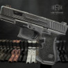 Glock 19 Gen5, Tactical-Precision Upgrades, Hand-Stippling, HS-B00 Slide, Sniper Grey Cerakote Finish