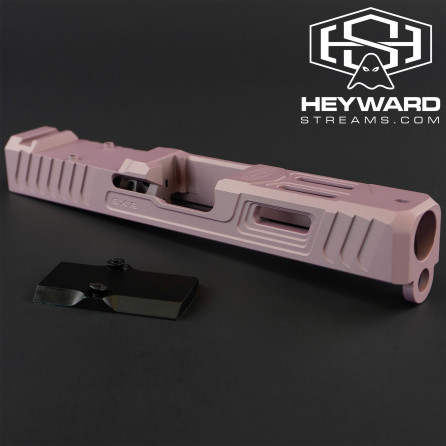 Heyward Streams HS-B00 Stripped Slide for Glock 19 Gen 3, Pink Champagne, RMR Footprint Optic cut, 9mm