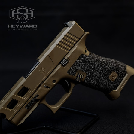 Custom Glock 43x, Ultra-Conceal Size, 9mm, Chocolate Bronze Cerakote, 3.5lb Trigger-Work