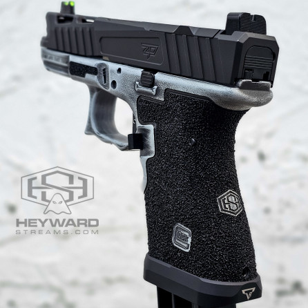 King Sparta, Complete Customized Glock Pistol for Glock 19 Gen 3, Winter Battle Worn, 9mm