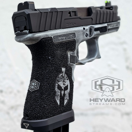 King Sparta, Complete Customized Glock Pistol for Glock 19 Gen 3, Winter Battle Worn, 9mm