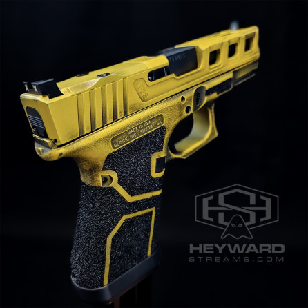 Glock 19 Gen3, Bumblebee Transformer Edition, Hand-Stippling, Elite LF19 or 23 Slide, Complete Cerakote