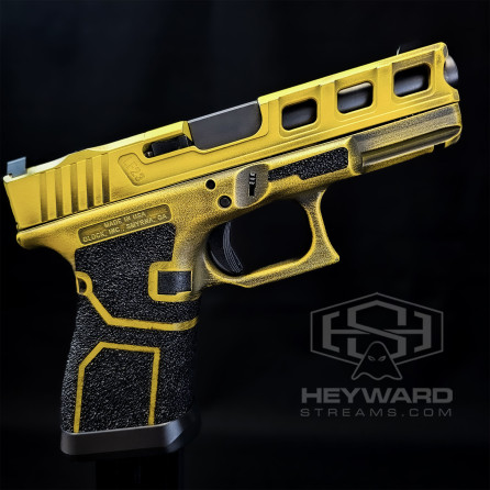 Glock 19 Gen3, Bumblebee Transformer Edition, Hand-Stippling, Elite LF19 or 23 Slide, Complete Cerakote