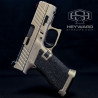 Custom Glock 43x, Ultra-Conceal Size, 9mm, Hand-Stippling, FX Silver Cerakote