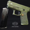 Custom GLOCK 43x, Ultra-Conceal Size, Hand-Stippling, OD GREEN Cerakote, 15 Round Capacity, 9mm