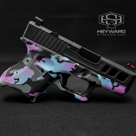 Custom Glock 26 Gen 3 Pistol, HS-J02 Style, Miami Vice Multicam, 9mm