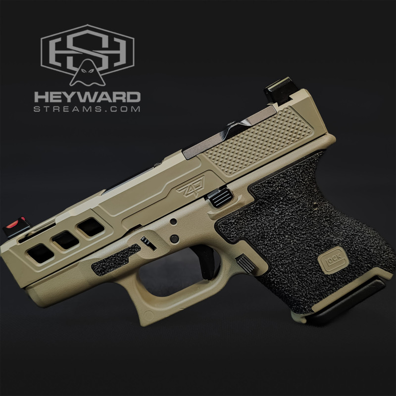 Custom Glock 26 Gen 3 Pistol, Flat Dark Earth, HAND-STIPPLING, 9mm, Sub-Compact Size