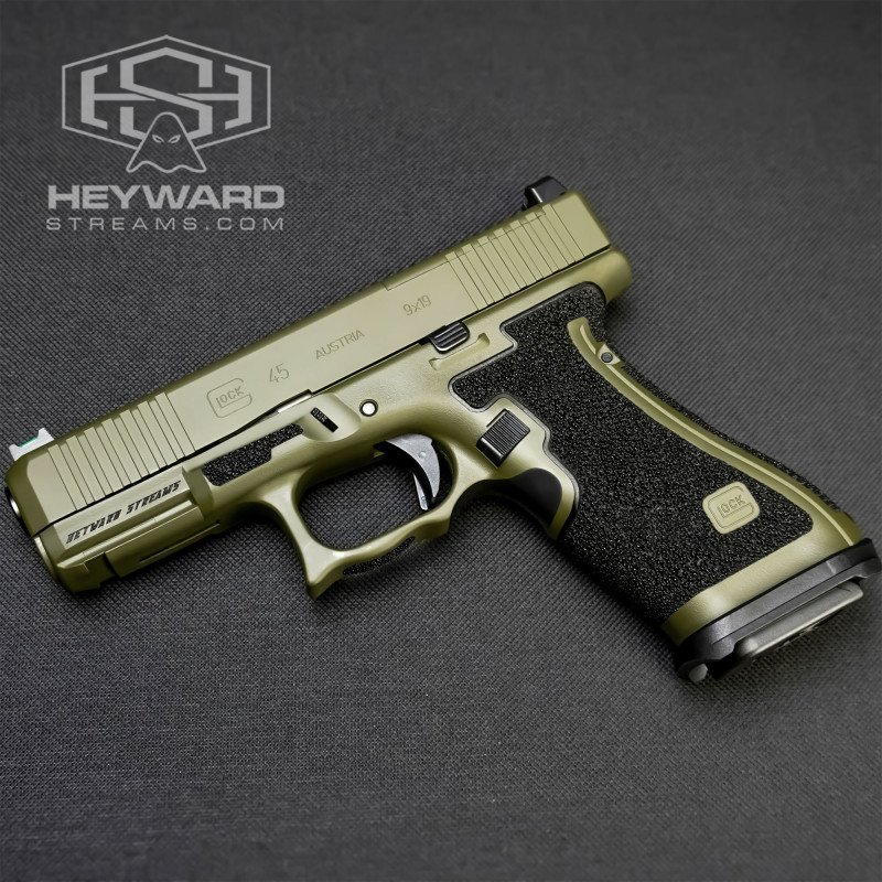 Custom High-End Glock 45 MOS – OD Green Cerakote & Nano X Hand Stippling