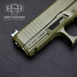 Custom High-End Glock 45 MOS – OD Green Cerakote & Nano X Hand Stippling