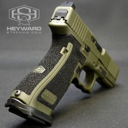 Custom High-End Glock 45 MOS – OD Green Cerakote & Nano X Hand Stippling