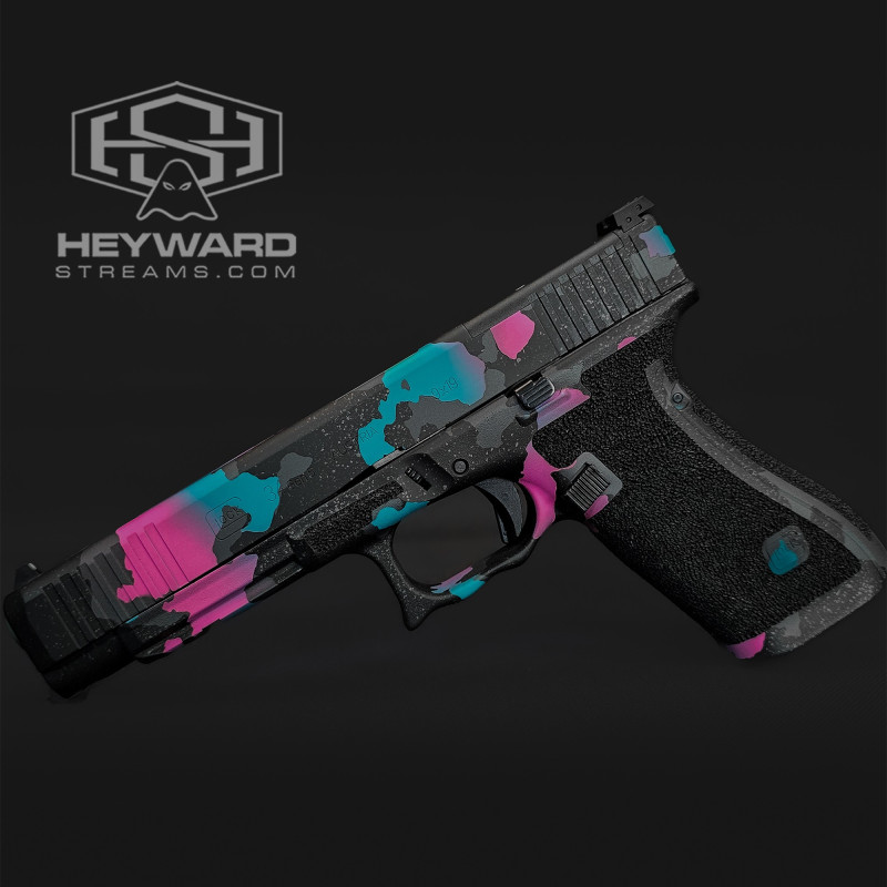 CUSTOM GLOCK 34 GEN 5, FULL CUSTOM WORK, MIAMI-VICE CERAKOTE, 9mm