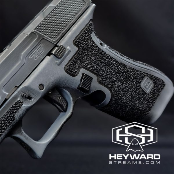 Custom Glock 17 Gen 5, Stippled, Gray Battle Worn Cerakote - Image 3