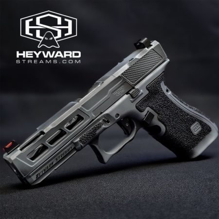 Custom Glock 17 Gen 5, Stippled, Gray Battle Worn Cerakote