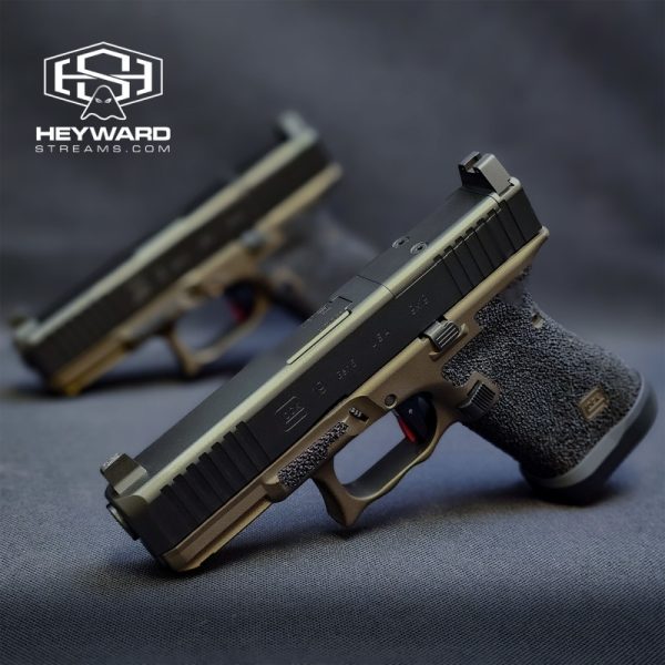 Custom Glock 19 Gen 5, Stippled, FDE Cerakote and Performance Trigger 3.5lb