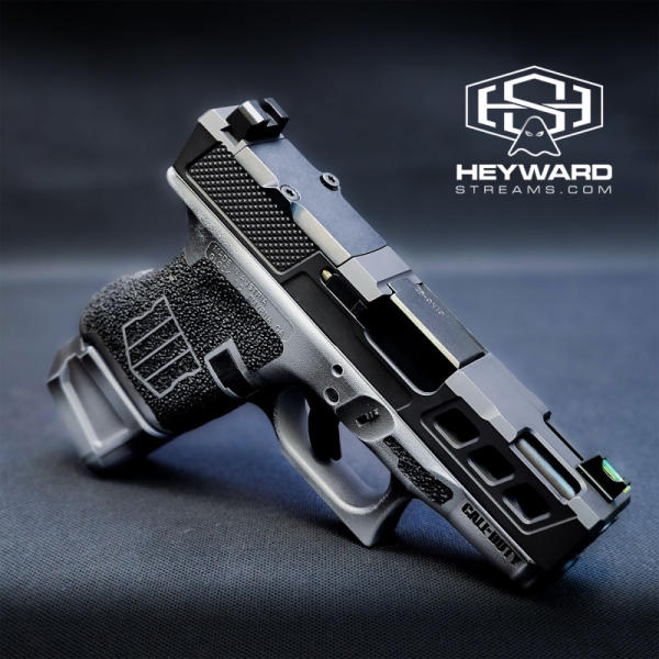custom-glock-26-hand-stippling-call-of-duty-design-grey-battle-worn-cerakote-finish-zaffiri-precision-upper-9mm