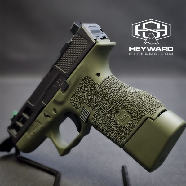 Custom Glock 43, Stippled, OD Green Cerakote - Image 3