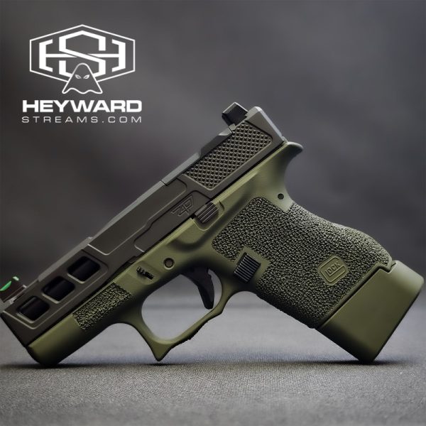 Custom Glock 43, Stippled, OD Green Cerakote - Image 2