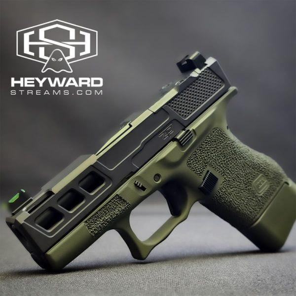 Custom Glock 43, Stippled, OD Green Cerakote