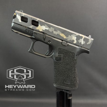 Custom Glock 43x, Burnt Bronze Multicam Cerakote, Stippled