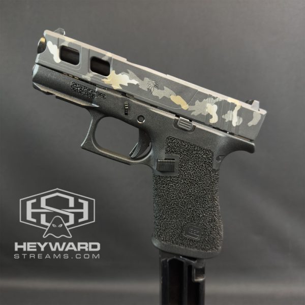 Custom Glock 43x, Burnt Bronze Multicam Cerakote, Stippled
