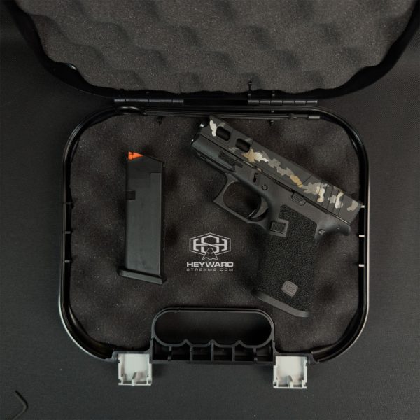 Custom Glock 43x, Burnt Bronze Multicam Cerakote, Stippled - Image 4