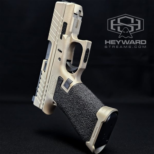 Custom Glock 43x, FX Silver Cerakote, Stippled - Image 4