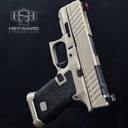 Custom Glock 43x, FX Silver Cerakote, Stippled